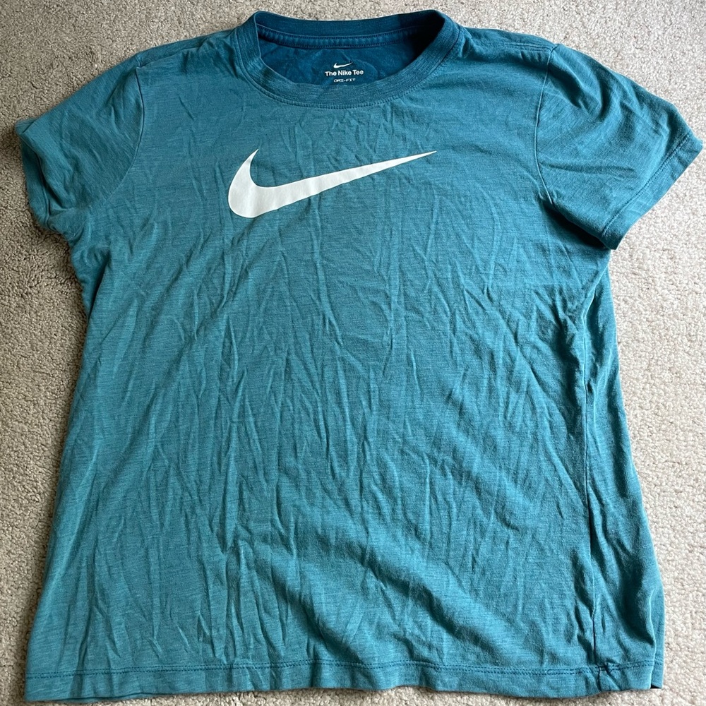 Nike Blue Dri-FIT Tee with White Text
